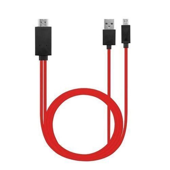 صورة Micro-USB To HDMI Cable-Red