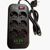 صورة Se6403 Power Strip - 6 Ac Sockets - 4 Usb Fast Charge  - Black